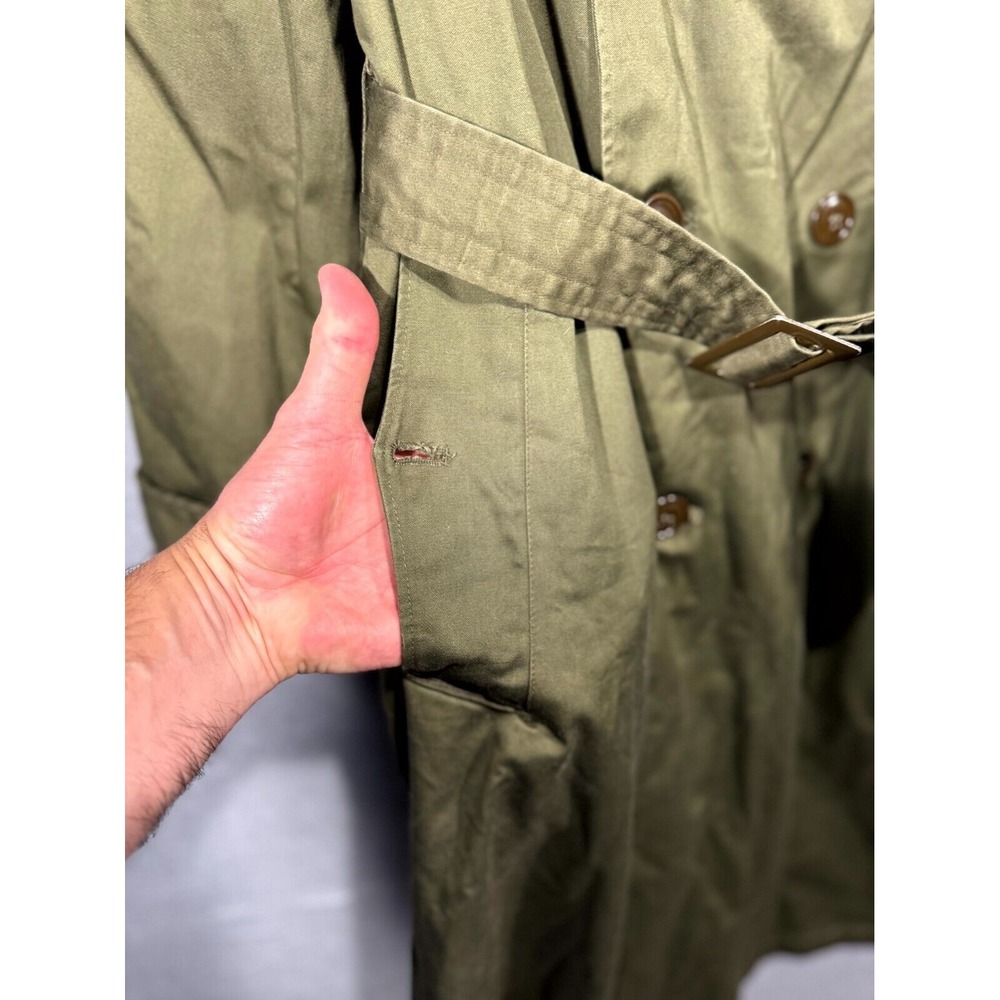 US Army War Winter Great Coat Lining OG-107 Overcoat Cotton Women Medium Green - Picture 4 of 13